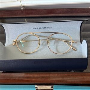 Warby Parker Gold Round Glasses